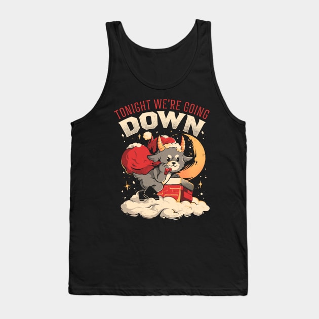 Tonight We re Going Down - Dark Funny Goth Devil Baphomet Christmas Gift Tank Top by eduely